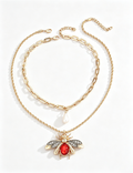 Ladies Multi-layer Ladybug Pendant Necklace