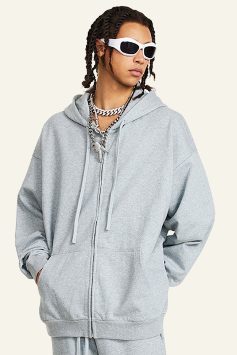 Fall Clothing Pure color terry cloth hooded sweatshirt