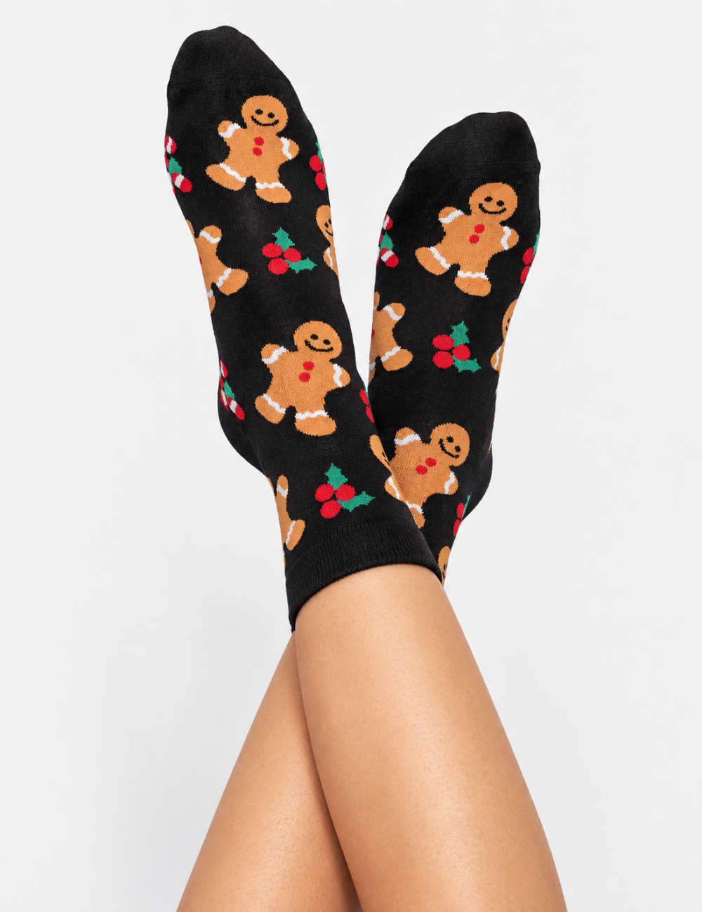 Ladies Reindeer Santa Claus Christmas Festive Crew Socks