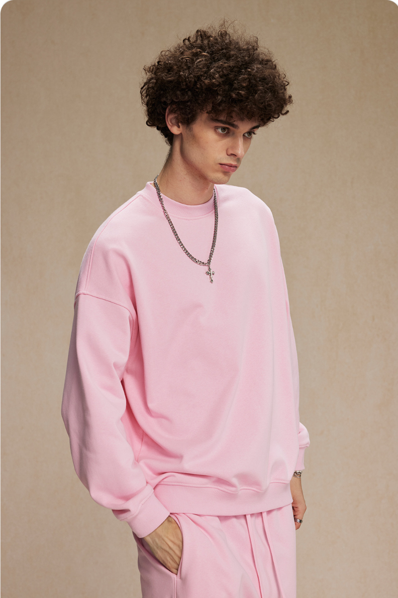 Men's Fall Clothing Streetwear Relaxed Solid Pullover