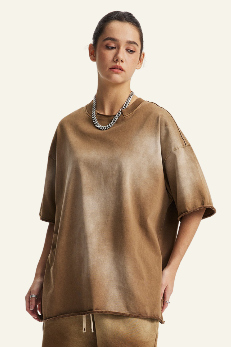 Women's Cotton Streetwear Washed Vintage  T-shirt