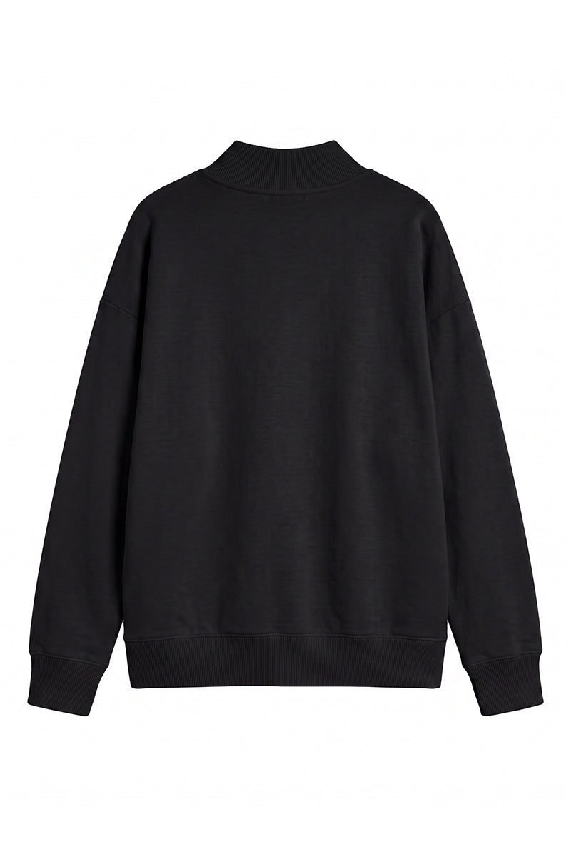 Unisex Fall Clothing Fleece Relaxed Mock Neck Sweatshirt