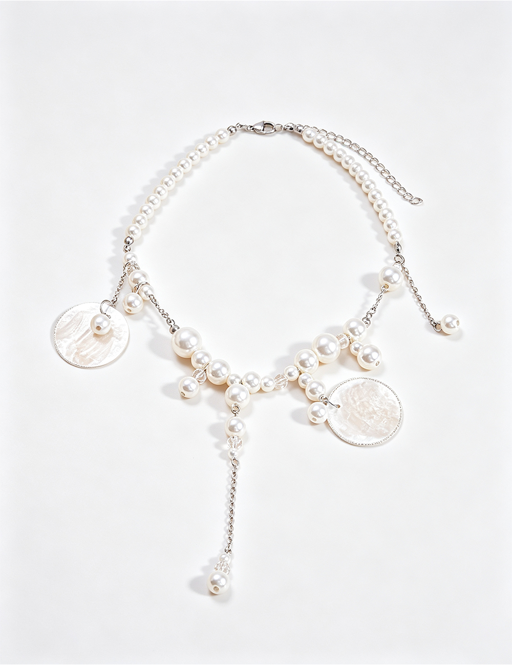 Ladies Vacation Shell Faux Pearl Choker Necklace