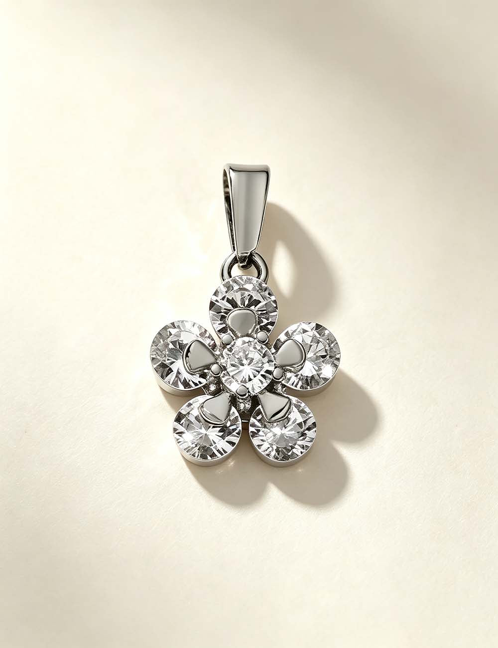 Ladies Rhinestone Teardrop Round Floral Pendant Charms