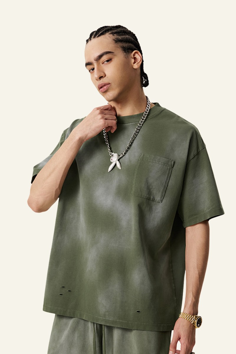 Men's Vintage Gradient Cotton Athletic Wear T-shirt