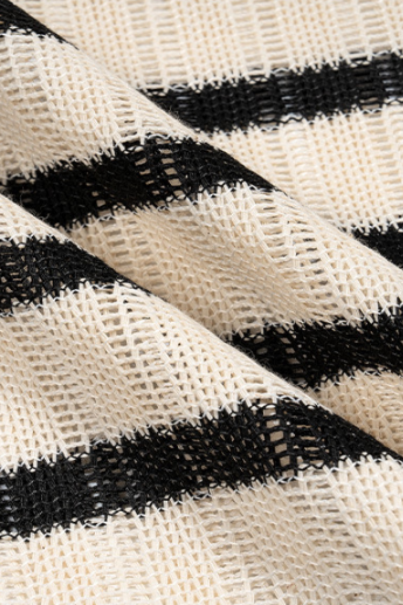 Men's Summer 205g Stripe Mesh Crewneck Tee