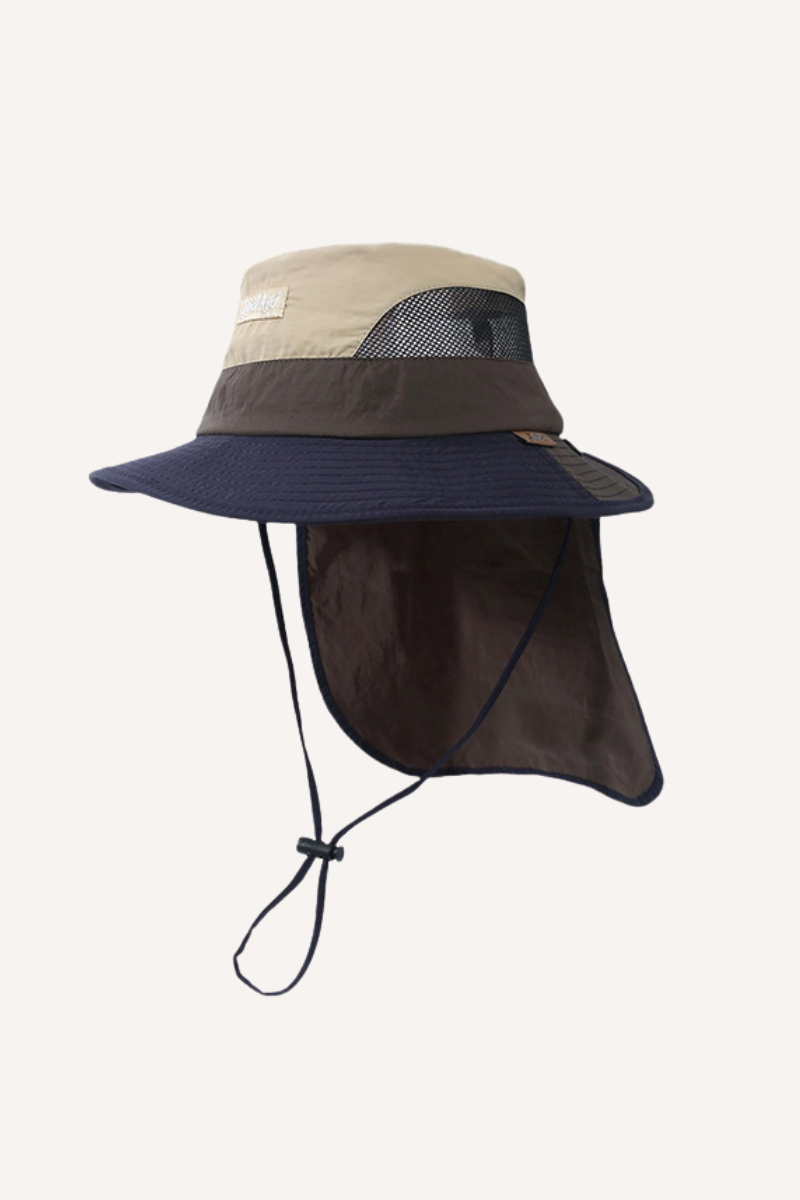 Unisex Summer Hiking UPF Mesh Bucket Hat - Detachable Flap