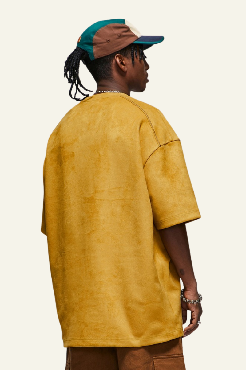 Men's Streetwear Drop-Shoulder Solid T-shirt
