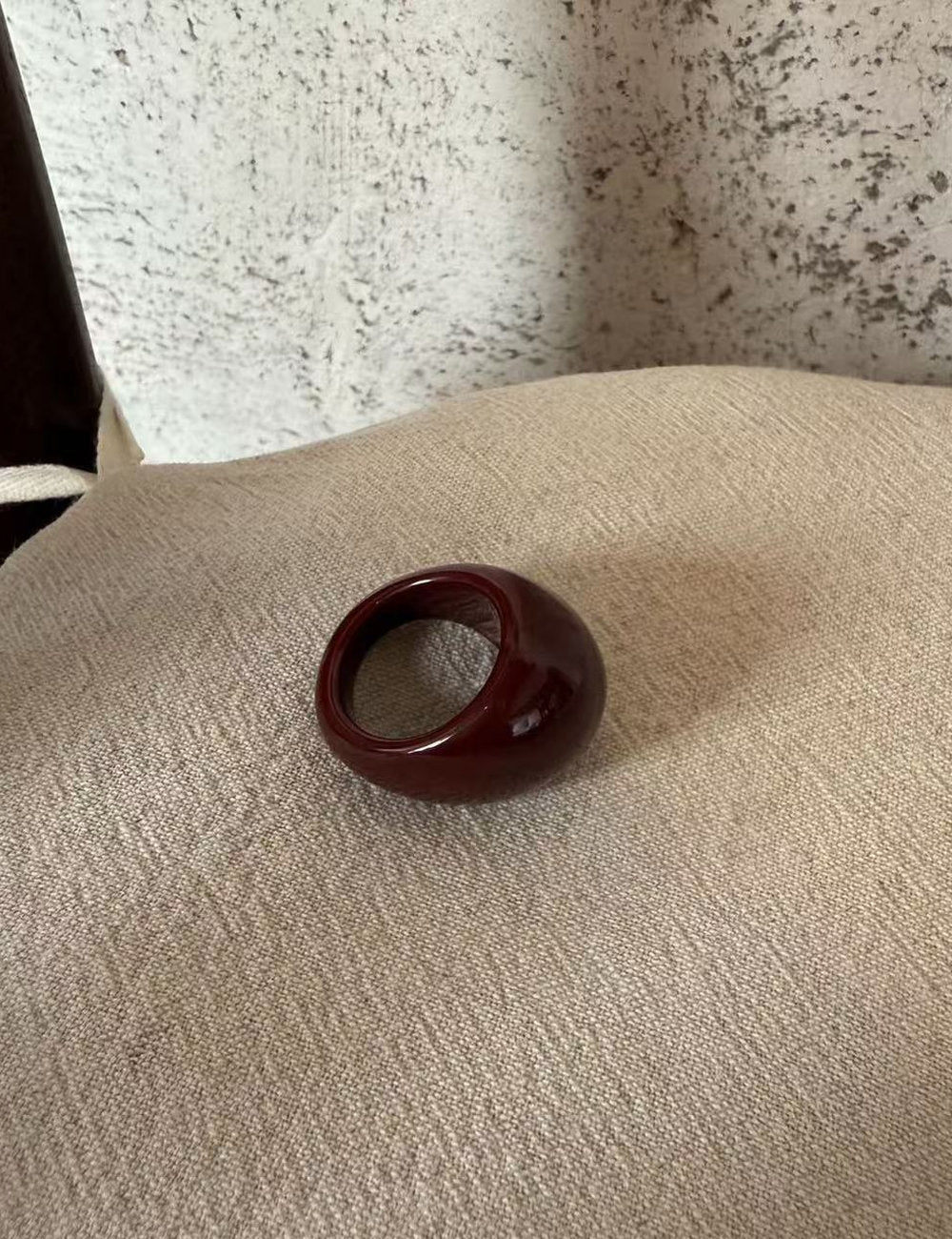 Ladies Retro Chunky Dome Glossy Acrylic Resin Ring
