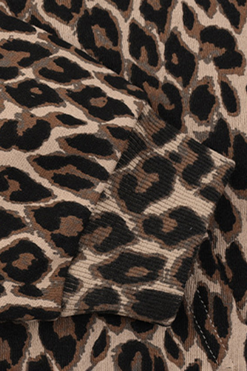 Unisex Fall Clothing Vintage Leopard Zip-Up Hoodie Jacket