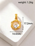 Ladies Cubic Zirconia Floral Star Geometric Pendant Charms