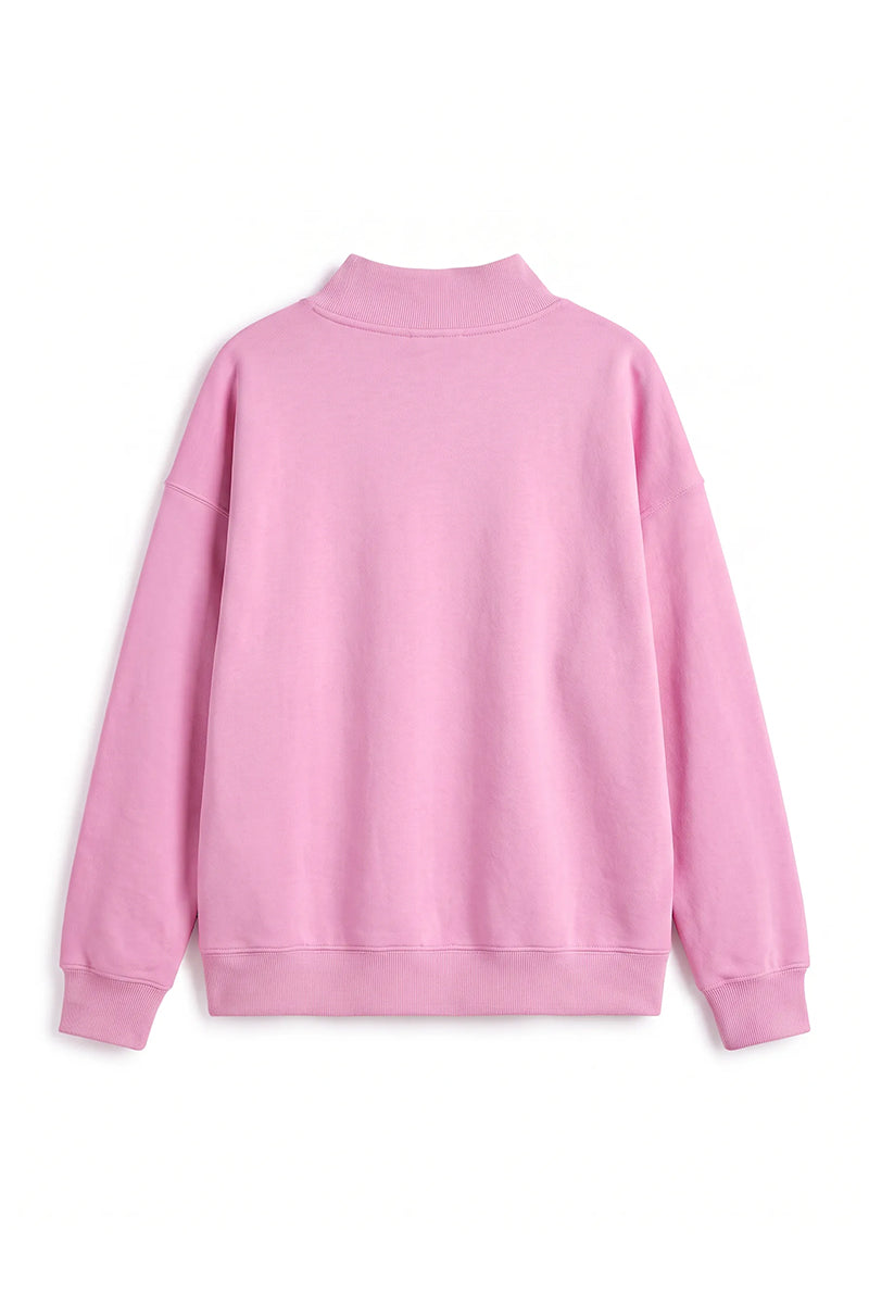 Unisex Fall Clothing Fleece Mock Neck Side Slit Sweatshirt