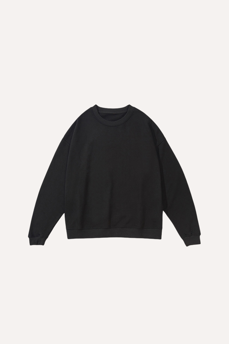 Men's Spring 380g Terry Cotton Loose Crewneck Sweatshirt