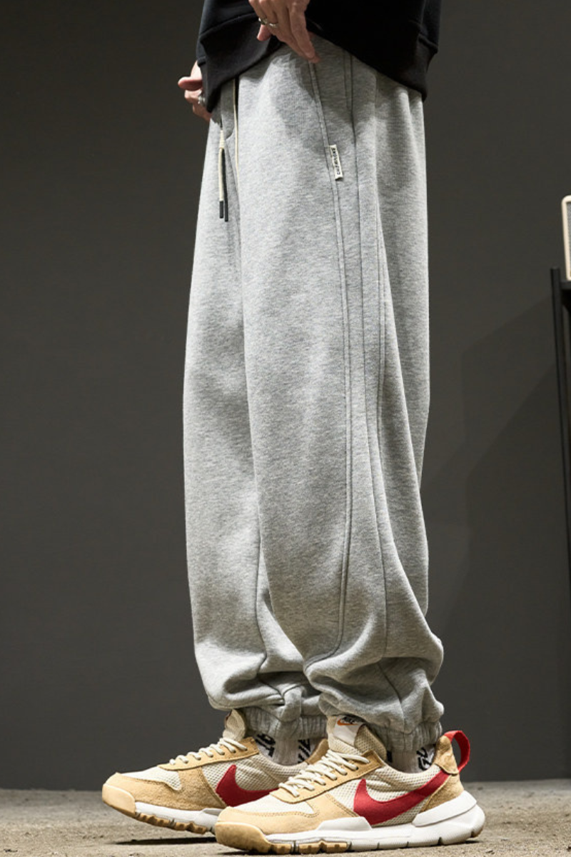 Men's Summer Solid Drawstring Heavy Jogger Pants