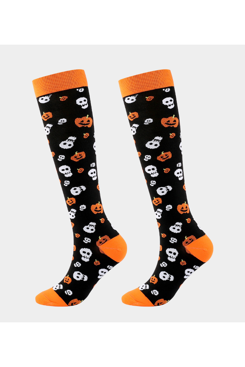 Unisex Fall Halloween Cushioned Knee High Compression Socks