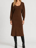 Ladies U-Neck Tank Midi Dress Cropped Cardigan Knit Set