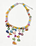 Ladies Colorful Beaded Tassel Choker Necklace
