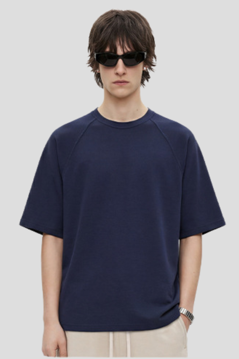 Men's 300g Cotton Raglan Stitch Texture Tee
