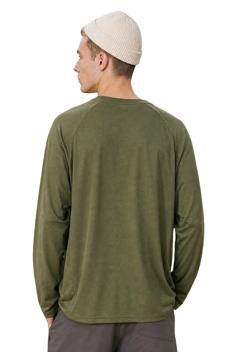 Men's Summer Wool Long Sleeve Outdoor Anti-Odor Tee
