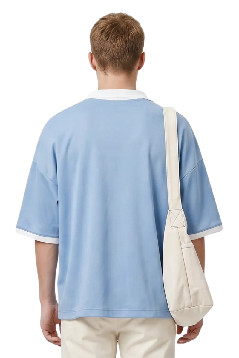 Men's Summer Colorblock Cooling Quick Dry Boxy Polo