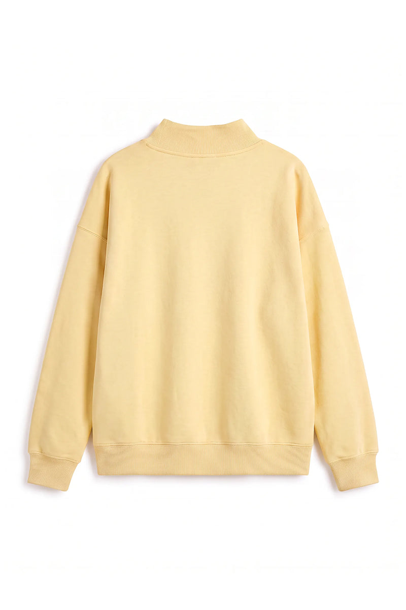 Unisex Fall Clothing Fleece Mock Neck Side Slit Sweatshirt