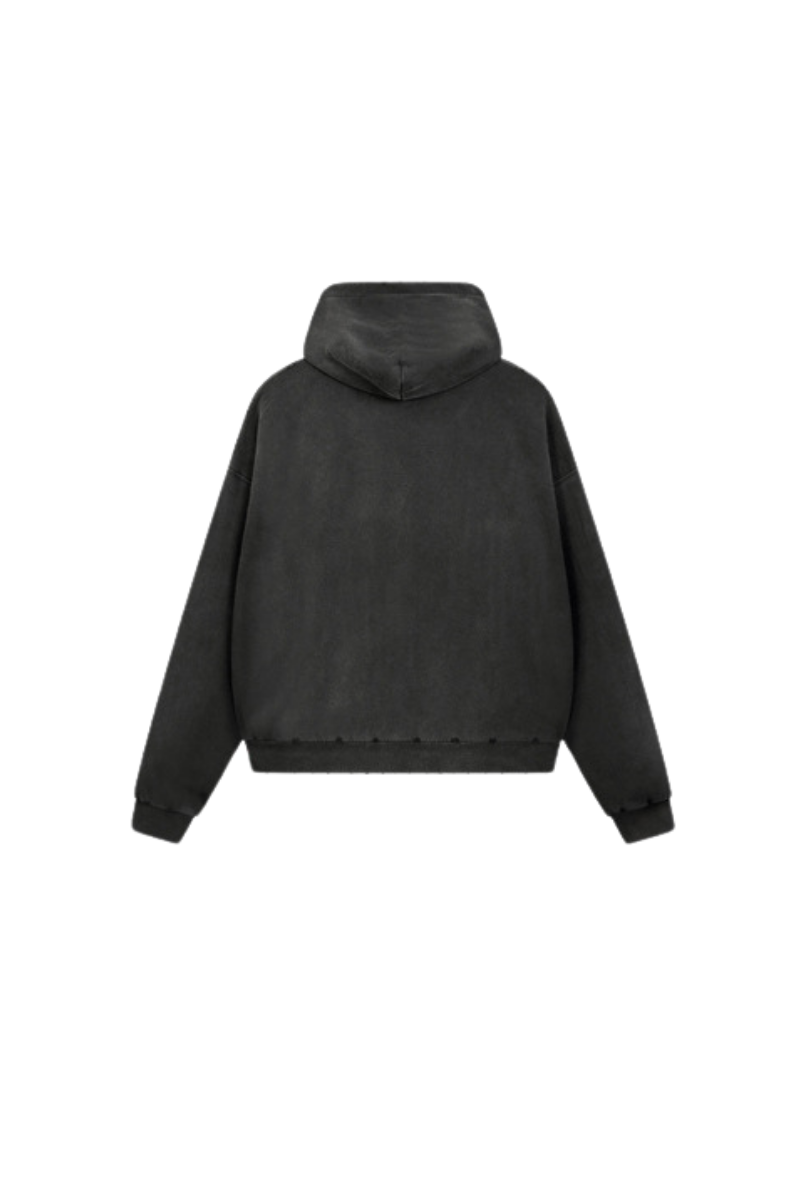 Unisex Fall Clothing Acid Wash Boxy Cropped Hoodie