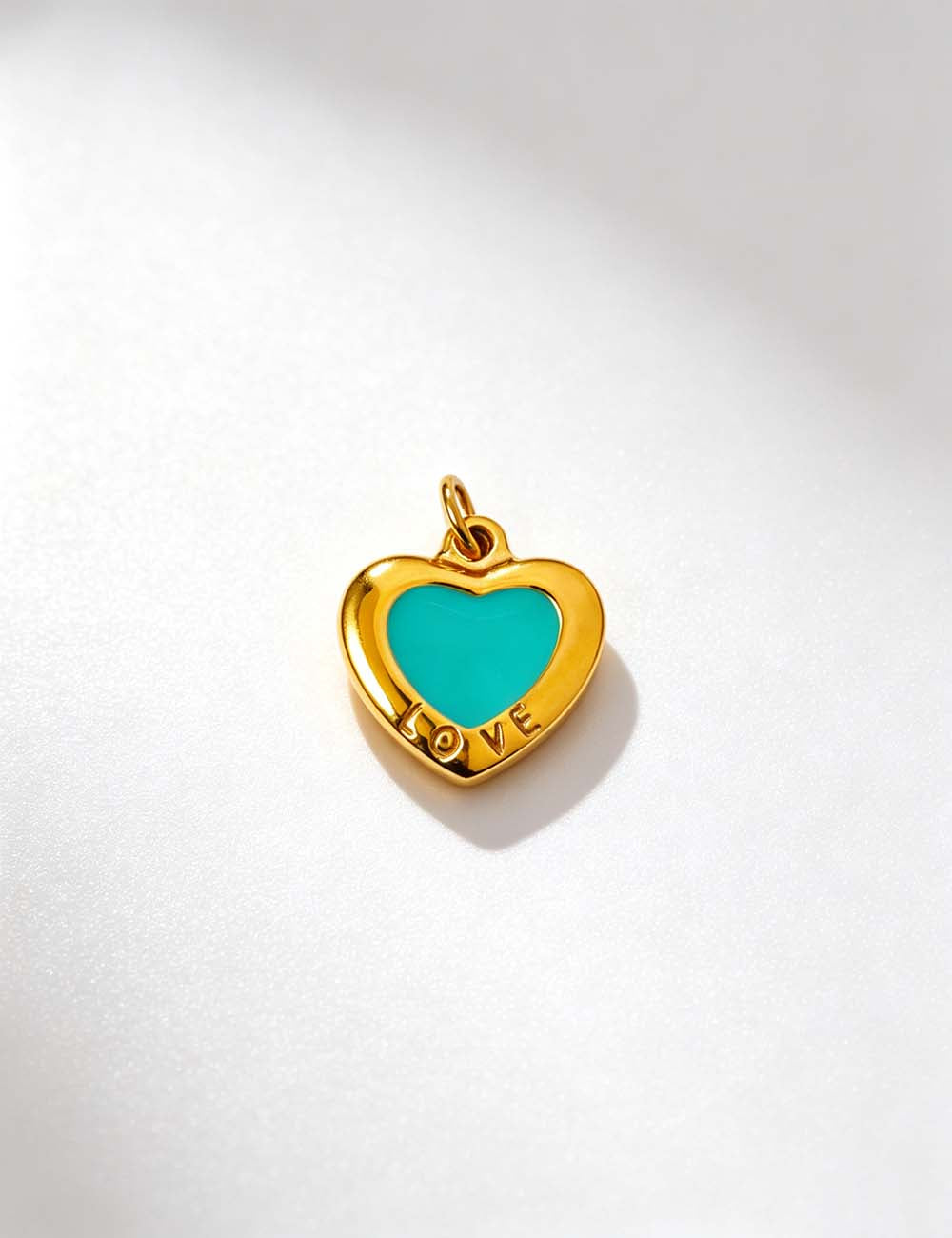 Ladies Color Block Geometric Heart Pendant Charms