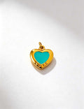 Ladies Color Block Geometric Heart Pendant Charms
