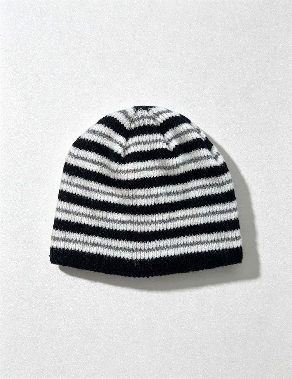 Ladies Casual Striped Knit Color Block Beanie Hat