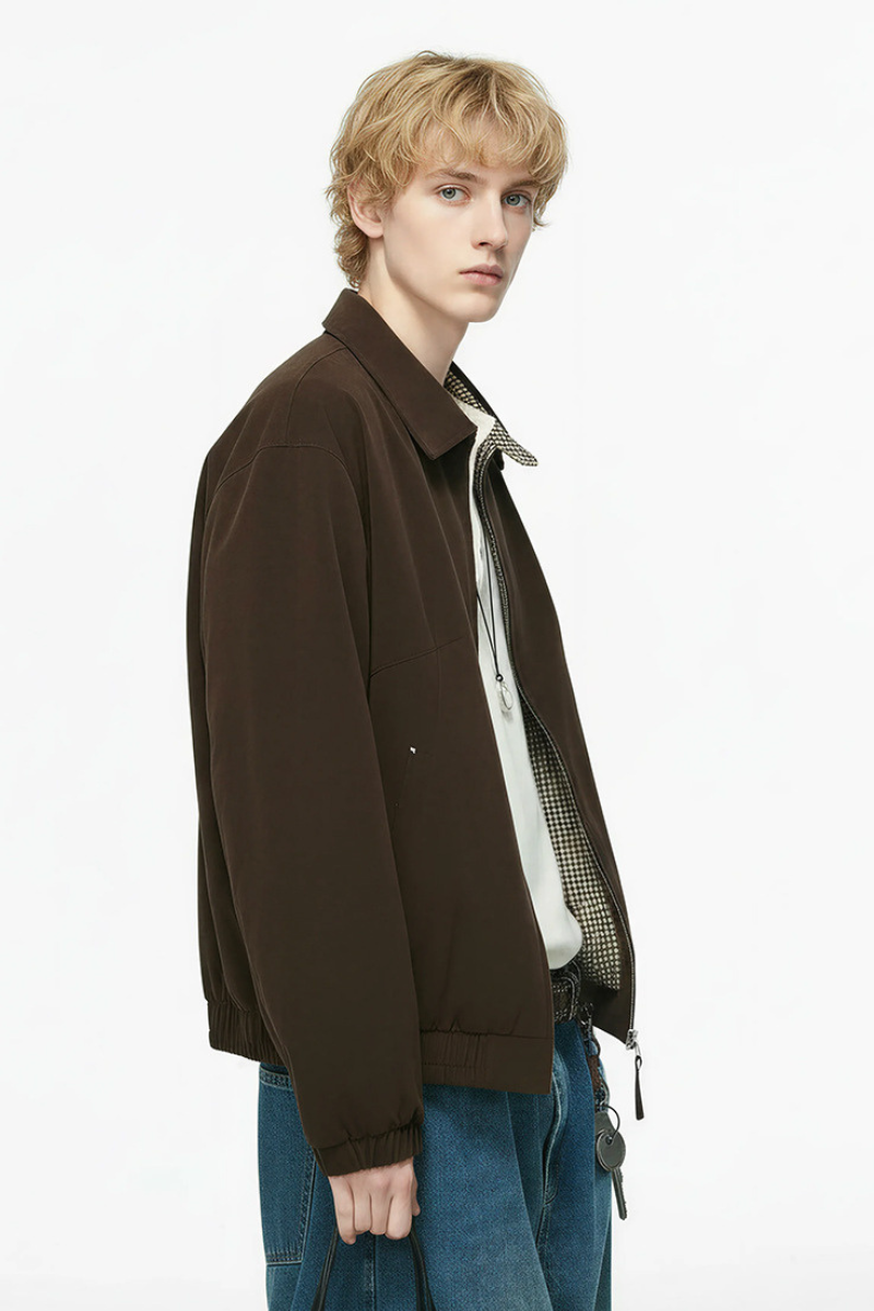 Unisex Spring Check Patchwork Barn Cleanfit Cropped Jacket