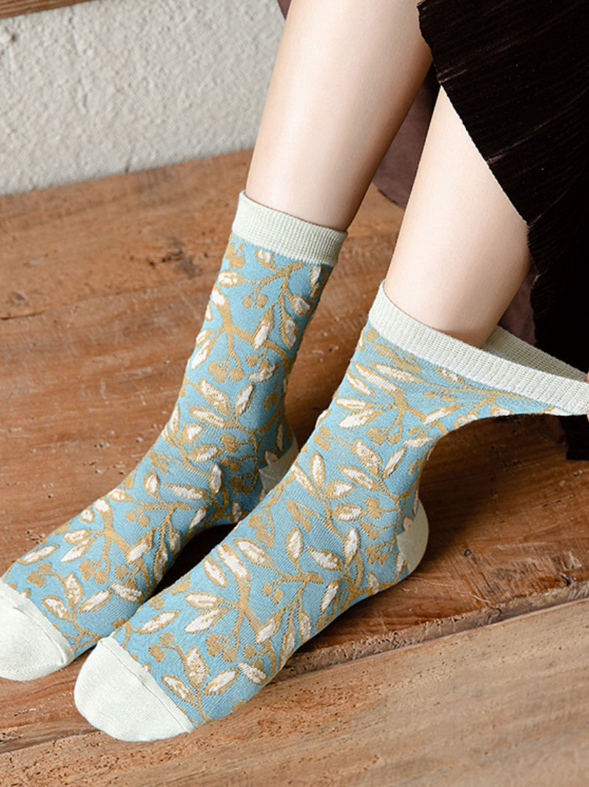 Ladies Salvia Collection Cotton Socks 5 Paris/Pack SKASC4166