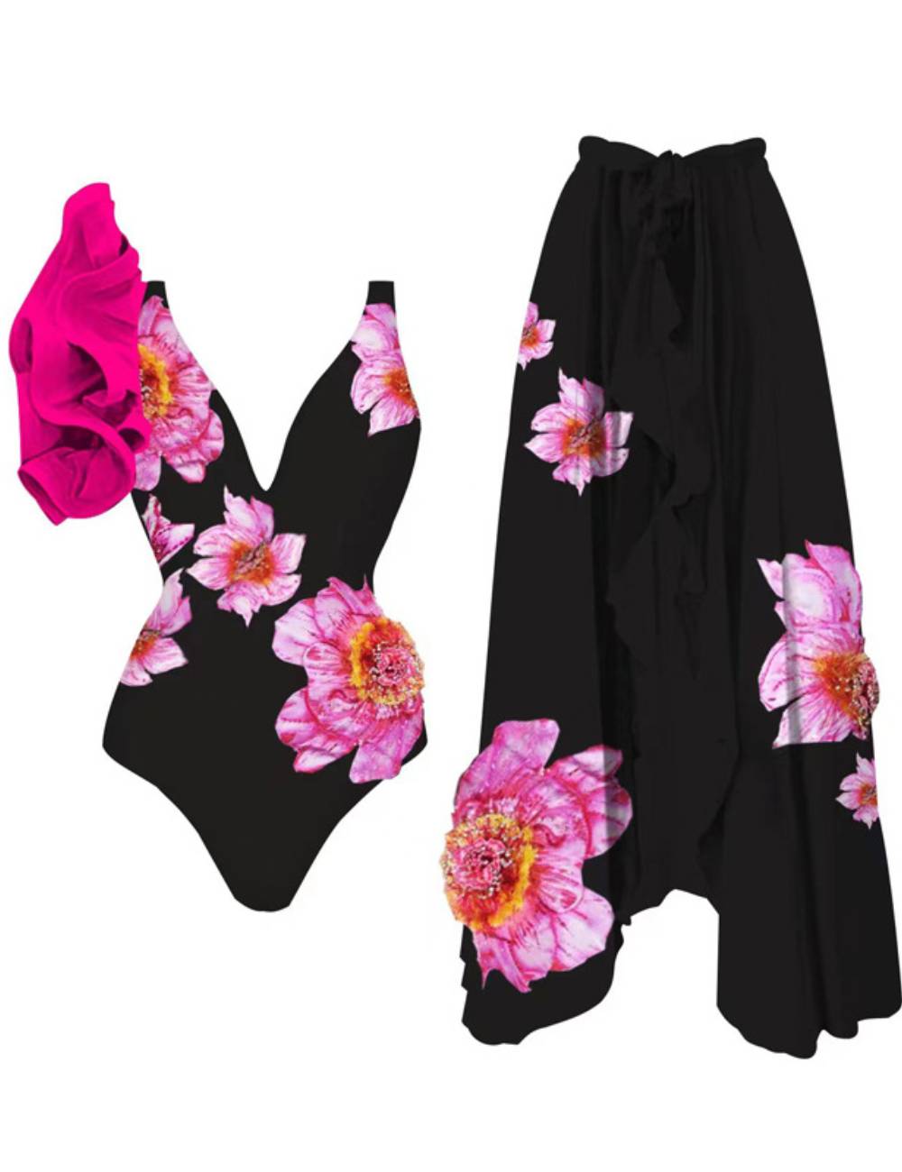 Ladies Two Shoulder Siwmwear with Cover SKSW40161
