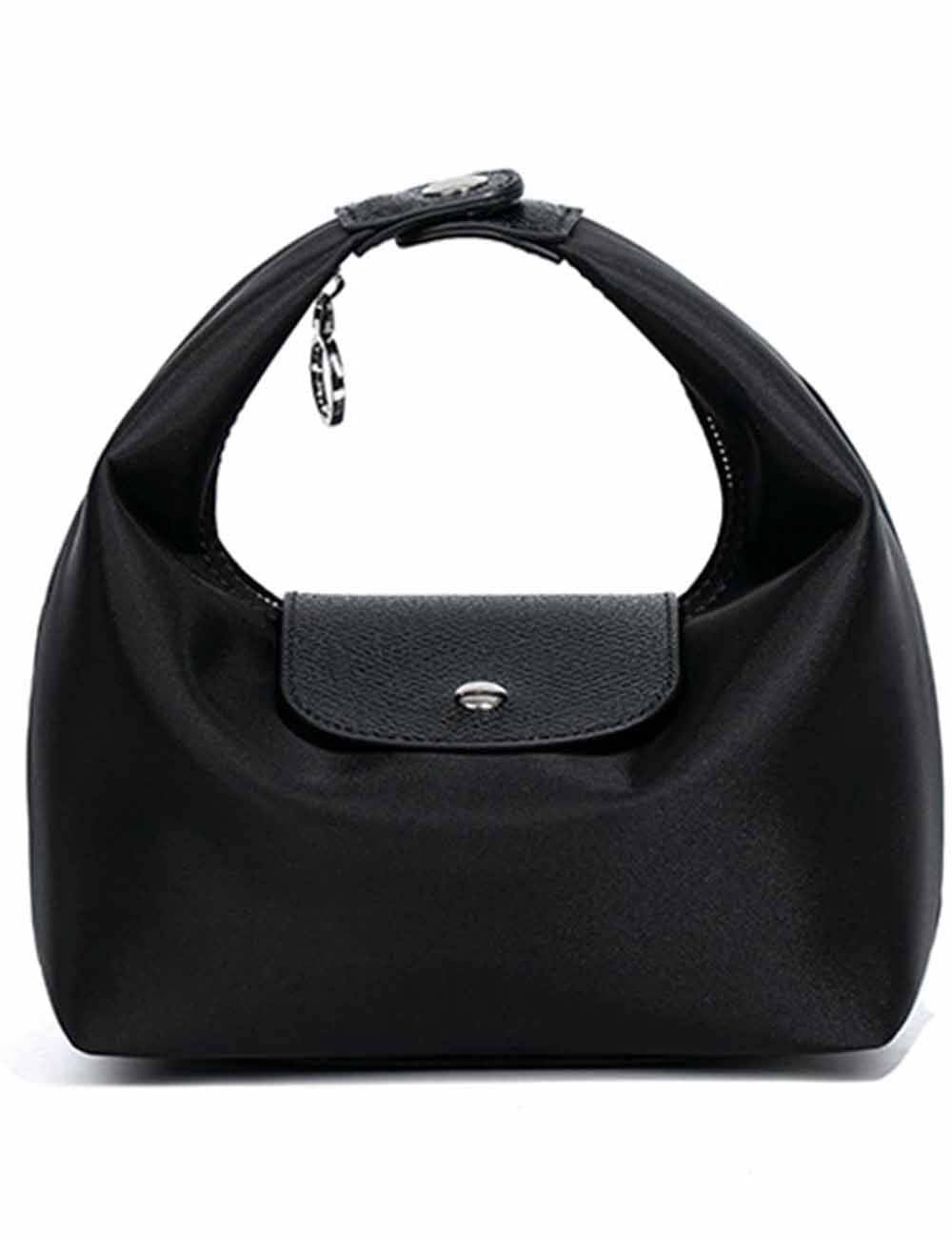 Ladies Nylon Color Block Hobo Mini Handbag Shoulder Bag