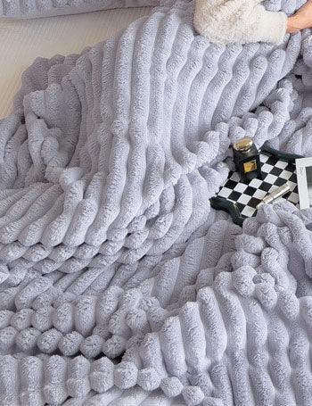 Home Decor Faux Fur Soft Solid Color Blanket SKABL4089