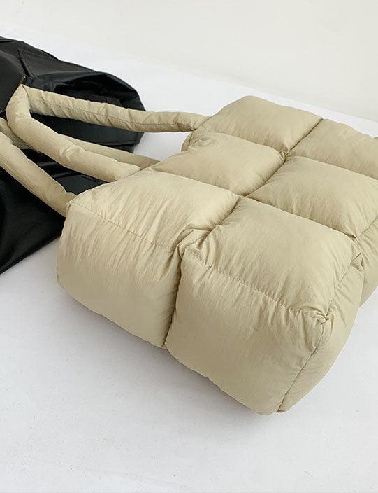 Ladies Puff Solid Color Padded Cloud Tote Bag SKAB4134