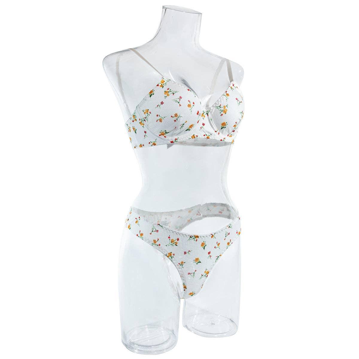 2PCS Floral Print Sexy Lingerie Set