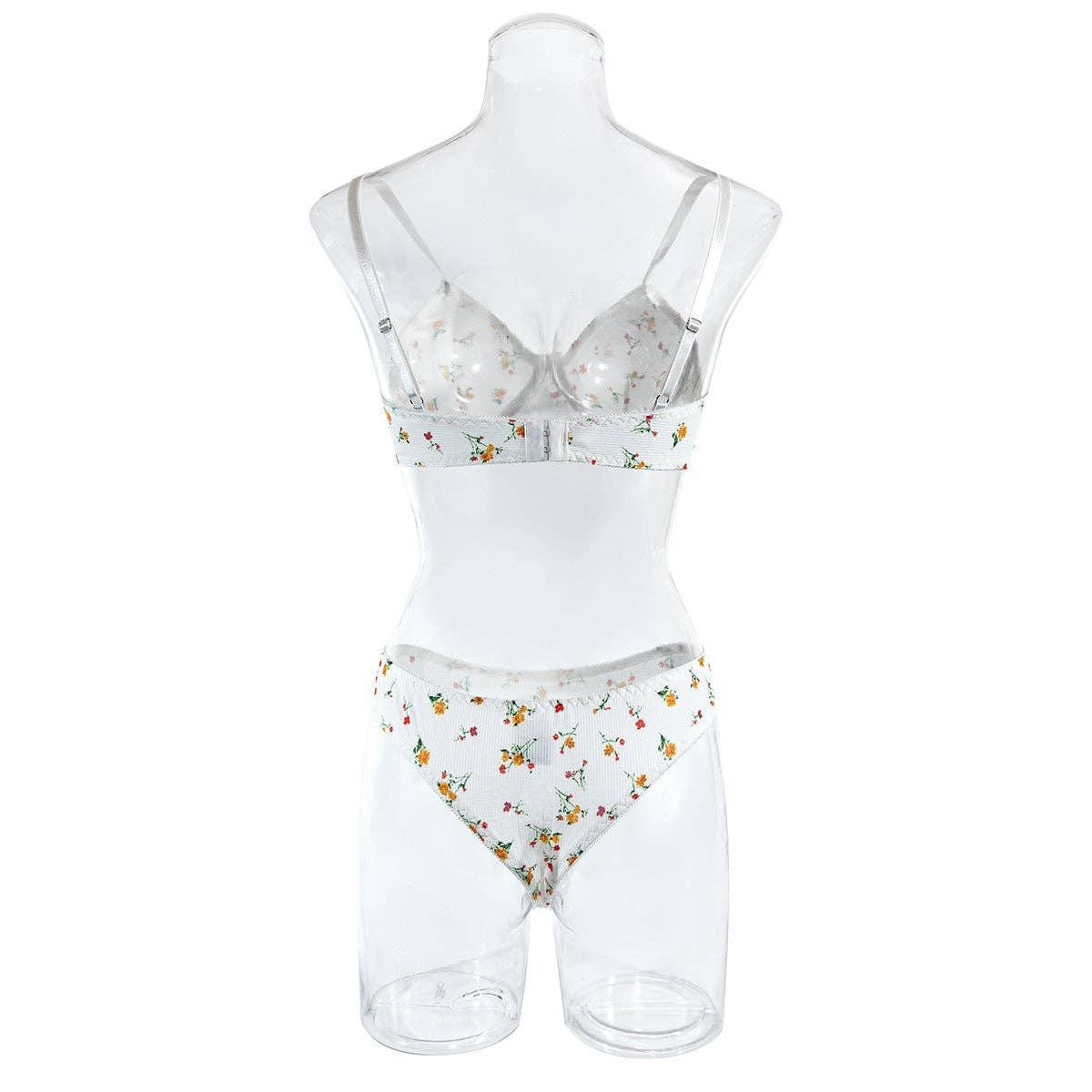 2PCS Floral Print Sexy Lingerie Set