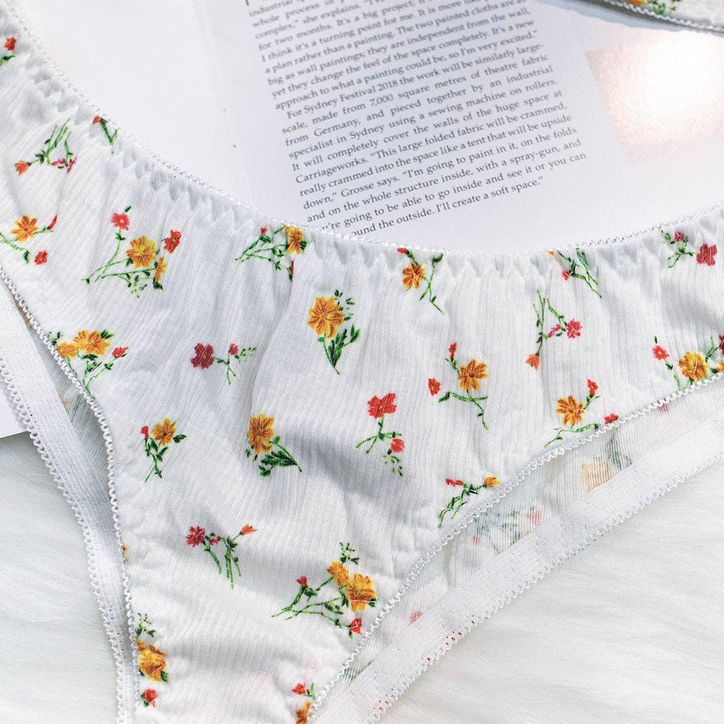 2PCS Floral Print Sexy Lingerie Set