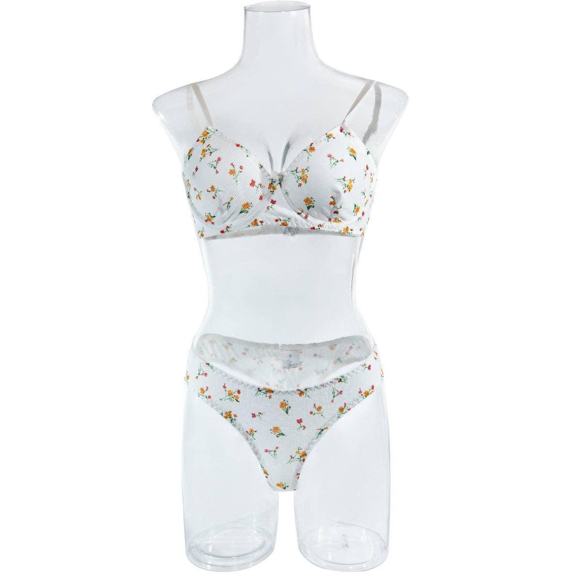 2PCS Floral Print Sexy Lingerie Set