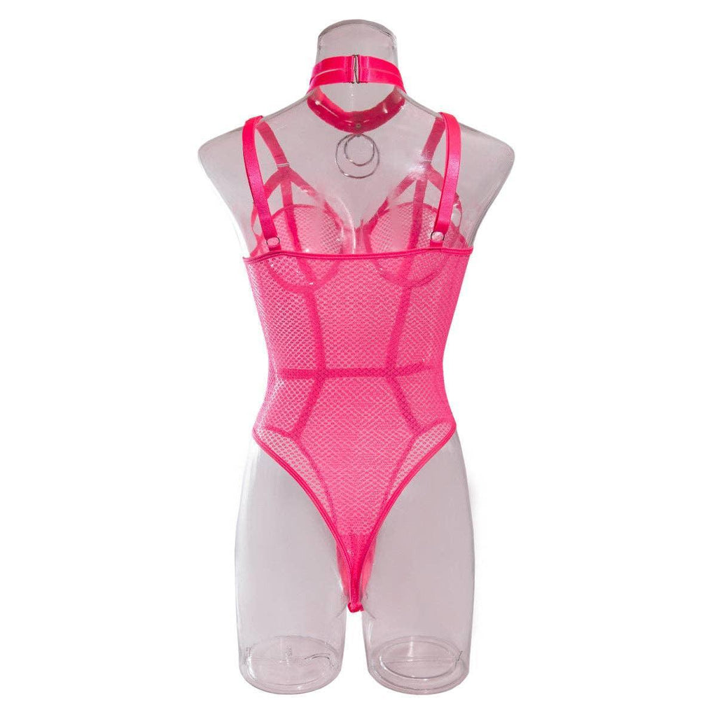 2PCS Metal Silver Sexy Lingerie Teddy