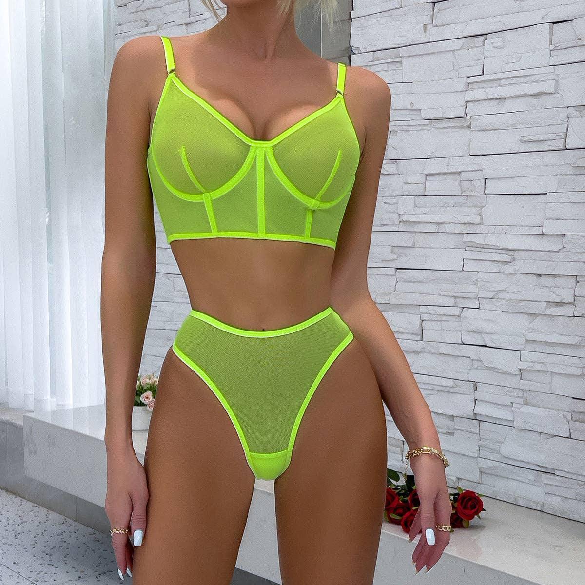 2PCS See Through Sexy Lingerie Set
