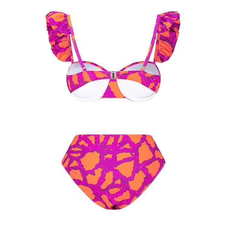3-Piece Floral Print Bikini Swimsuits with Cover Up