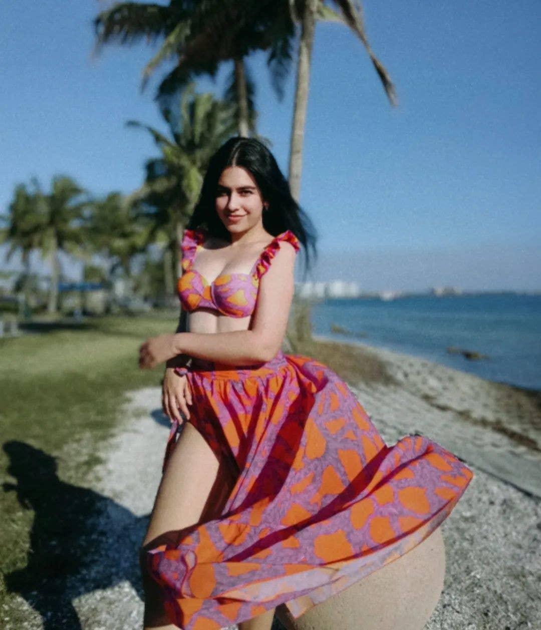 3-Piece Floral Print Bikini Swimsuits with Cover Up