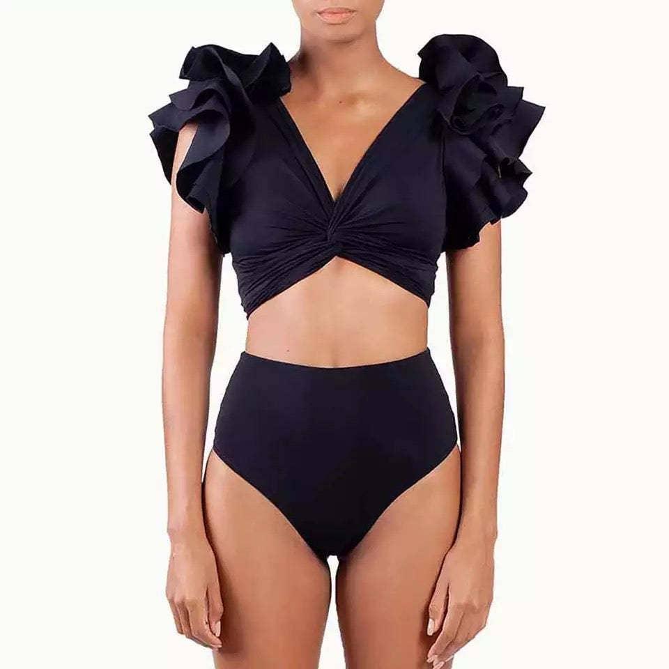 3 Piece Floral Print Bikini Swimsuits with Cover Up Y126