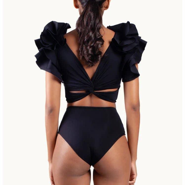 3 Piece Floral Print Bikini Swimsuits with Cover Up Y126