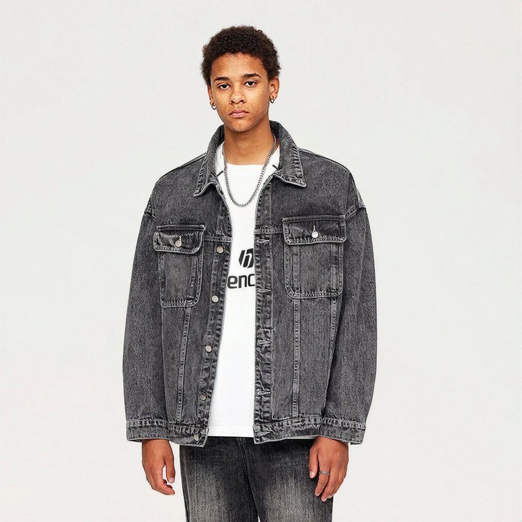 Men's Spring Vintage Washed Denim Trucker Jacket