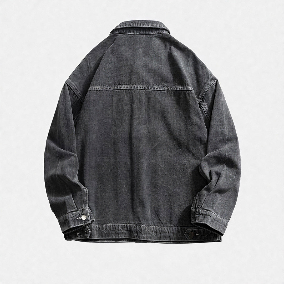 Men's Spring Vintage Washed Denim Trucker Jacket