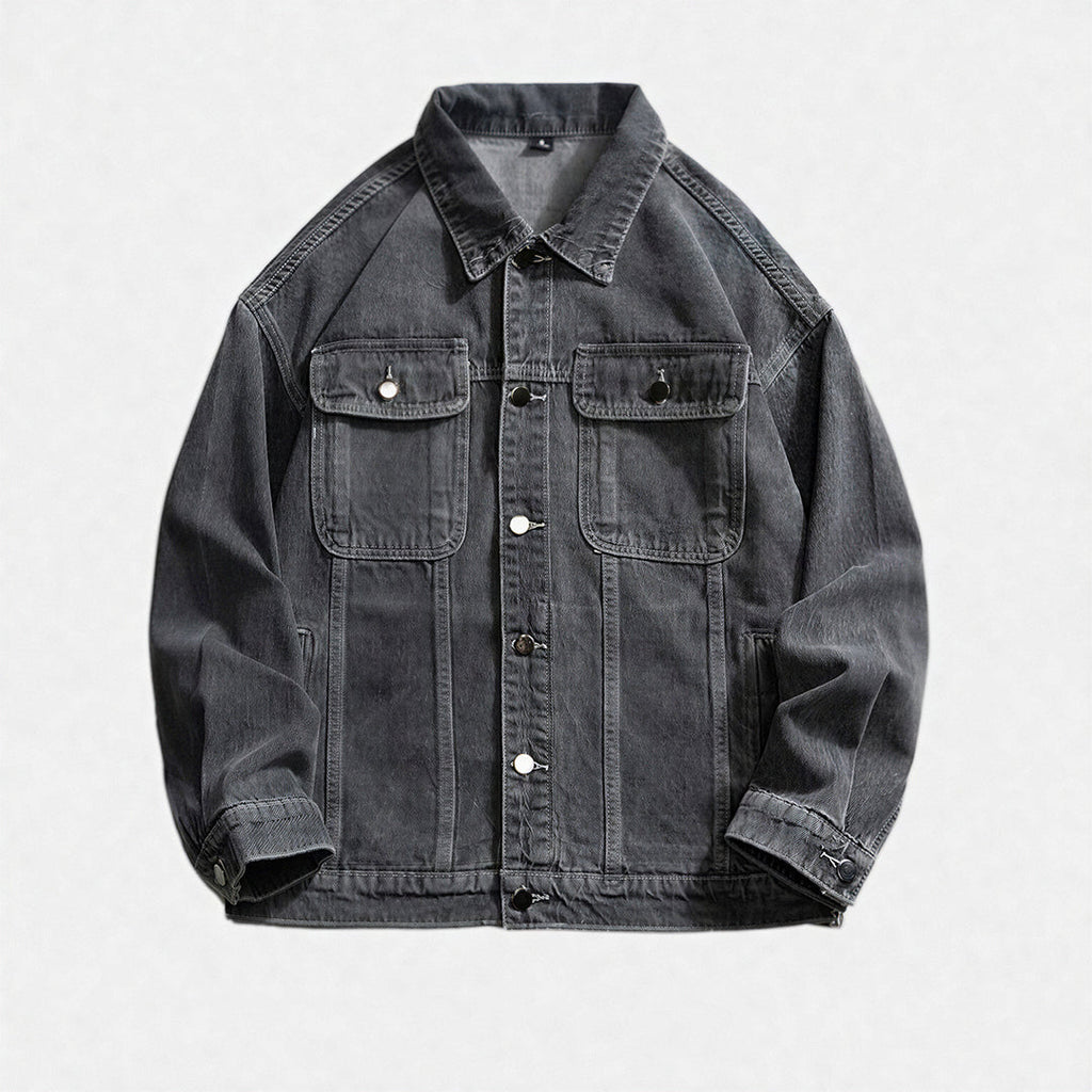Men's Spring Vintage Washed Denim Trucker Jacket