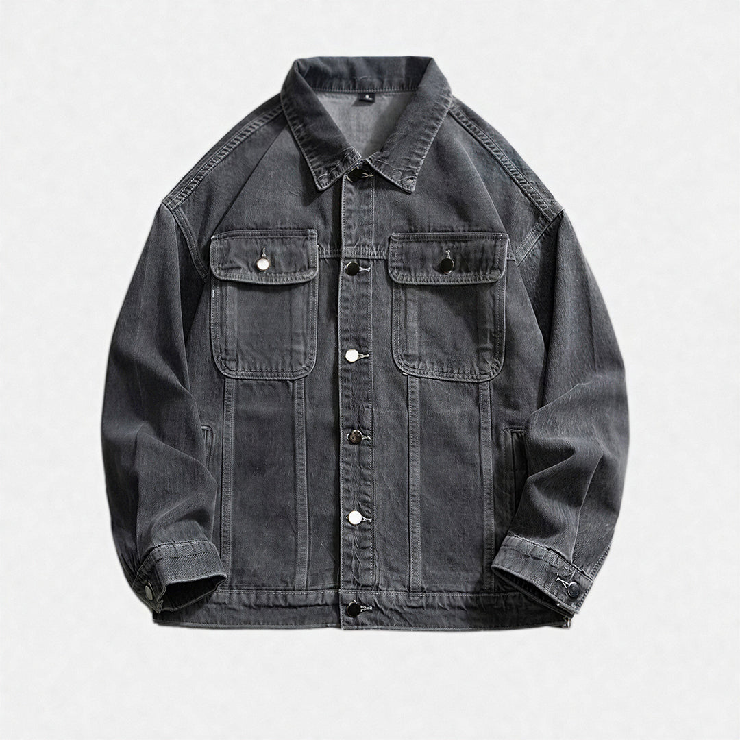 Men's Spring Vintage Washed Denim Trucker Jacket