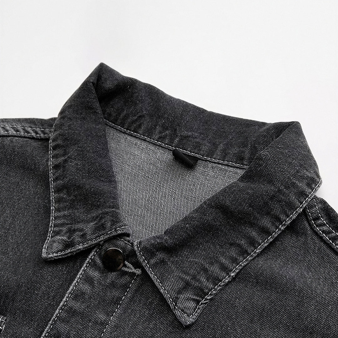 Men's Spring Vintage Washed Denim Trucker Jacket